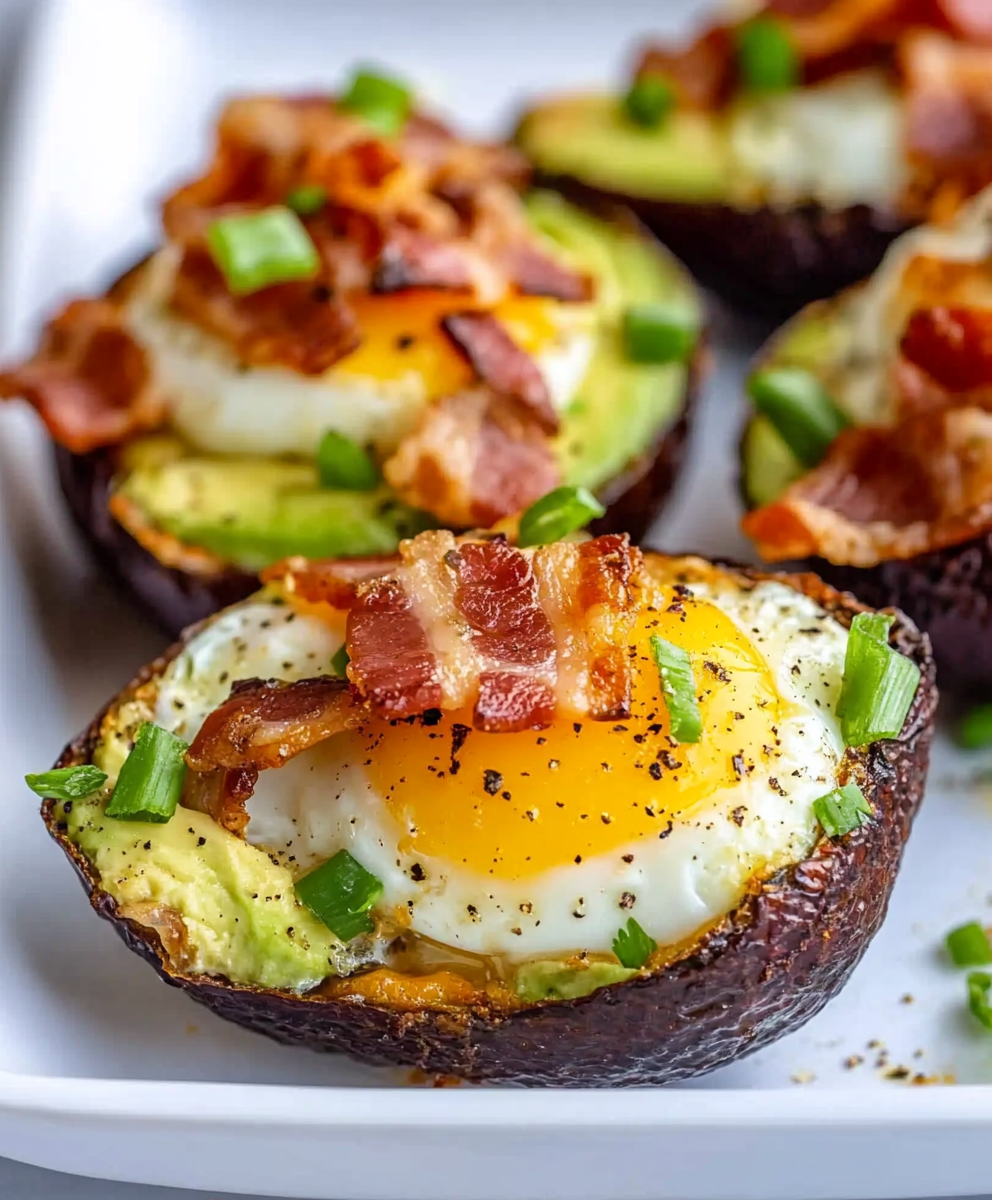 ketodiat 8 Gebackene Low Carb Bacon and Egg Avocado aus dem Ofen – Ein Frühstück, das begeistert!