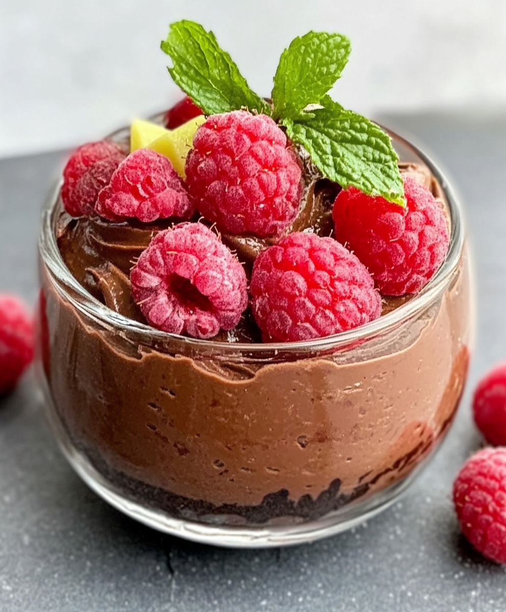Keto-Schoko-Avocado-Mousse mit Himbeeren: Ein Genuss!