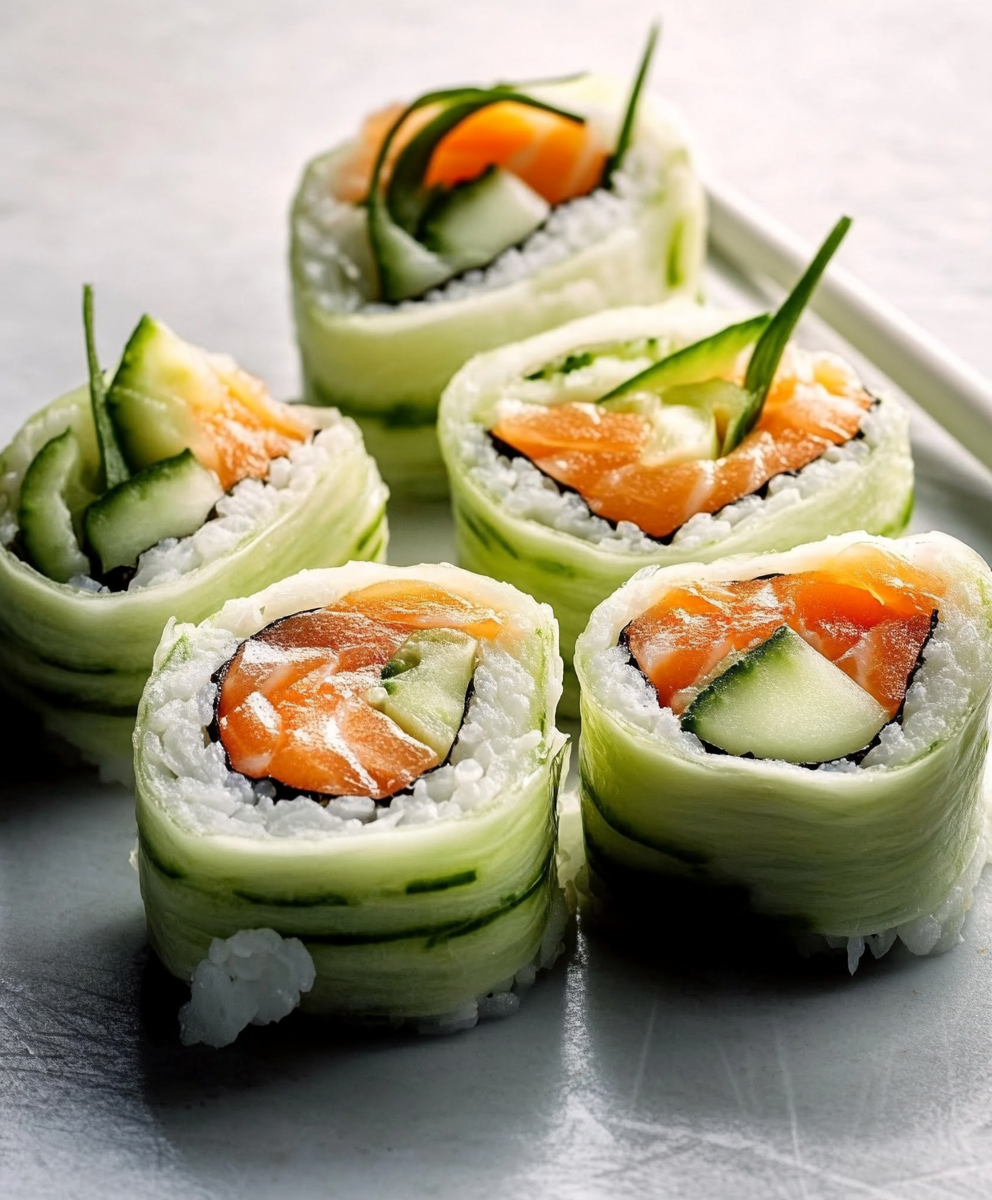 Keto-Sushi mit Gurke & Lachs: Lecker und Gesund!