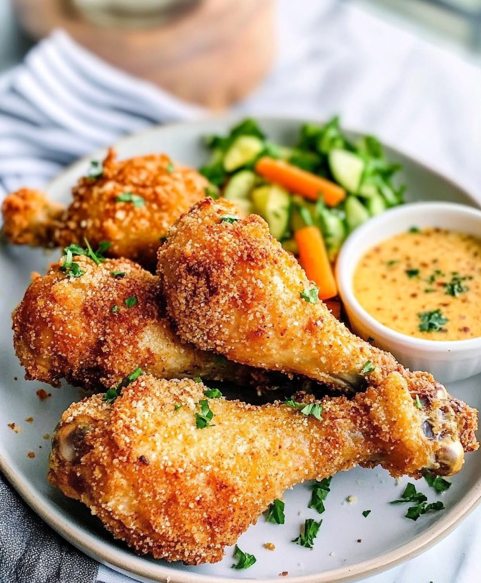 Knusprige Parmesan-Hähnchenkeulen – Ein Genuss für Feinschmecker!