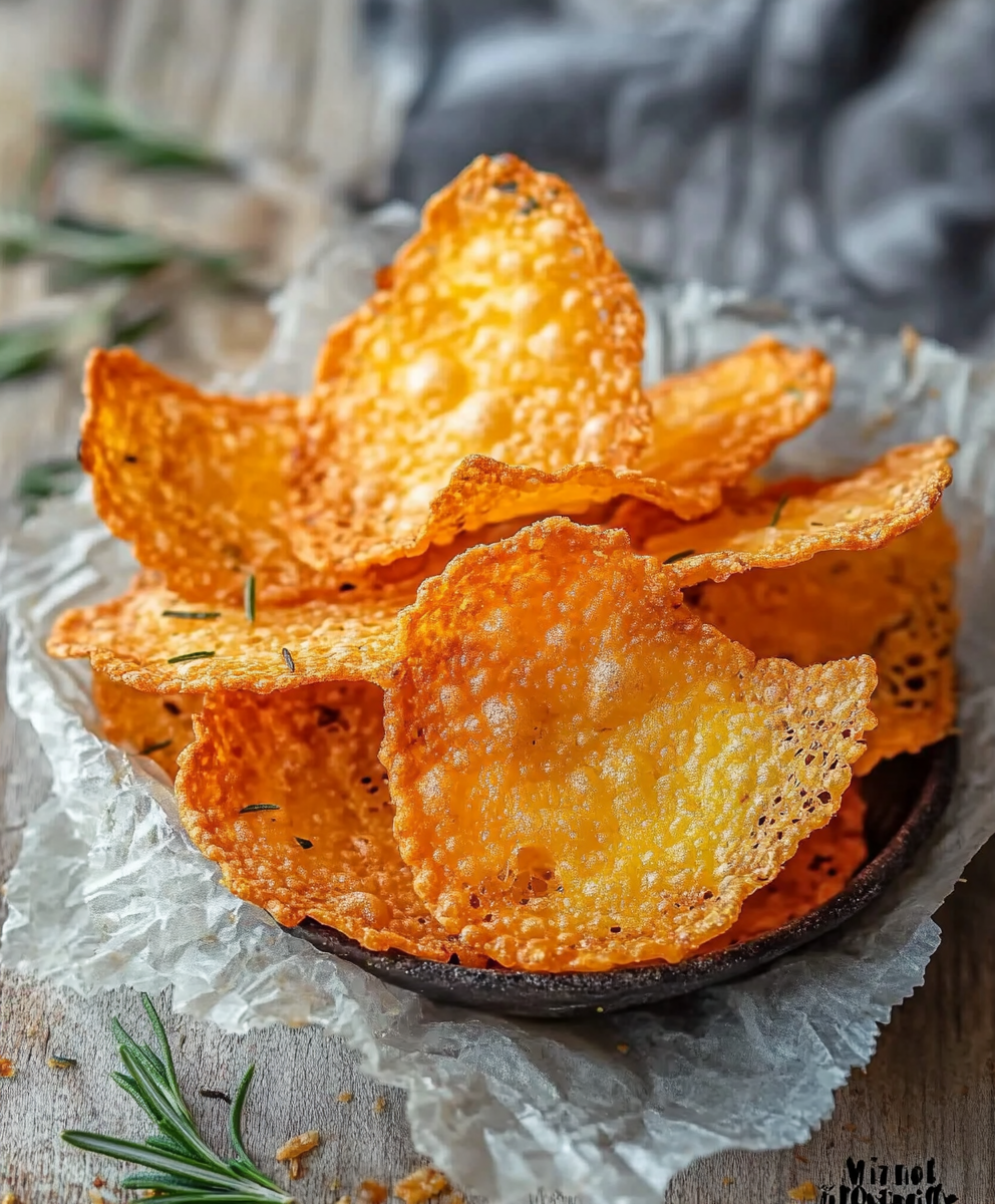 Käse-Chips mit Rosmarin: Knuspriger Genuss für Keto!