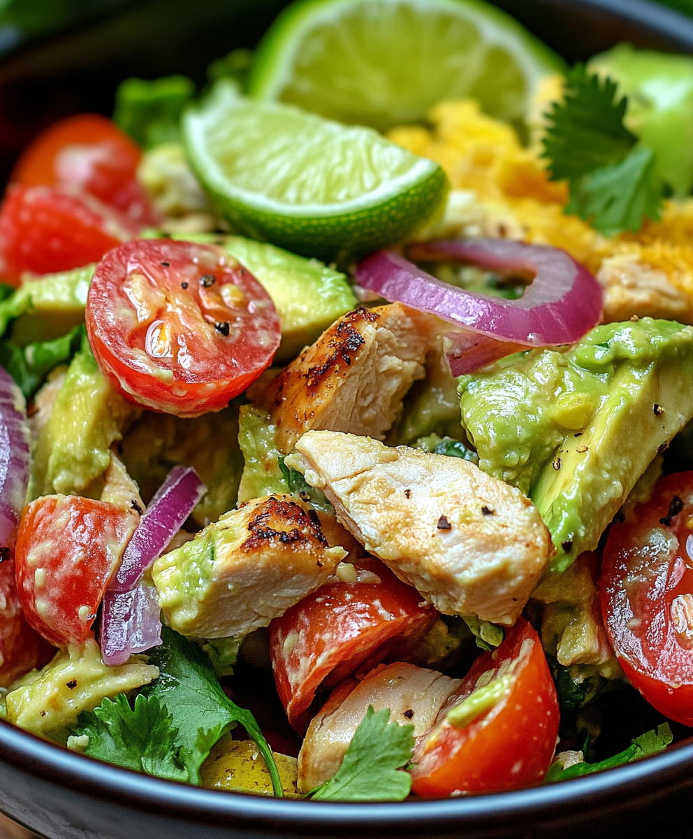 Low Carb Avocado Hähnchen Salat – frisch und lecker genießen!