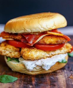 Low Carb Chicken Sandwich mit Ranchsauce