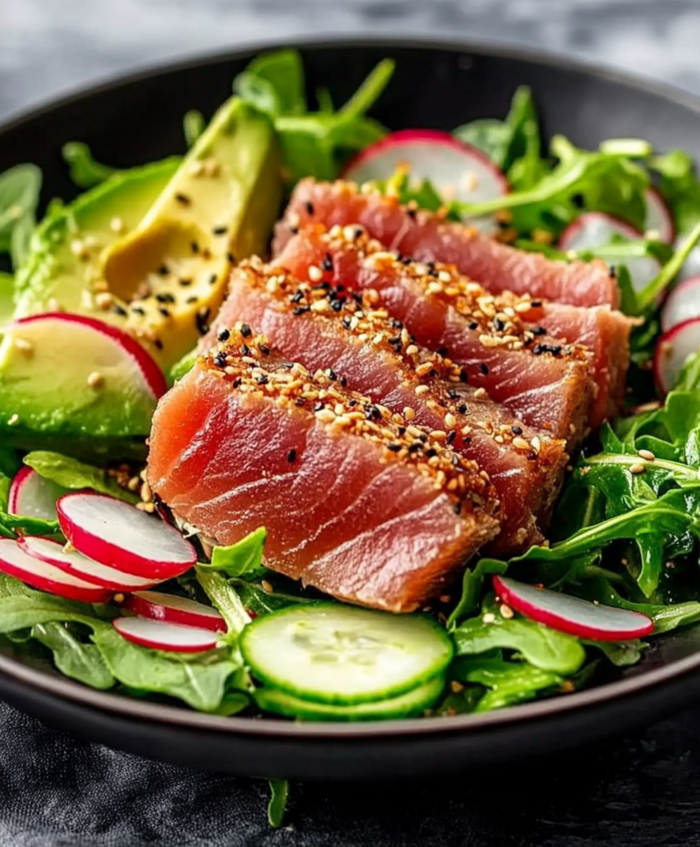 ketodiat 7 Saftiger Thunfisch auf knackigem Salat – Low Carb! Entdecken Sie das Rezept!