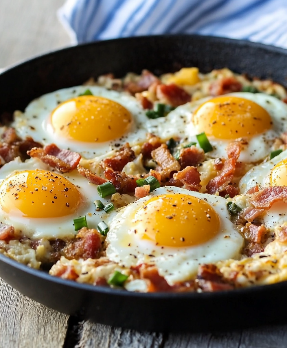 Schwedische Low Carb Pfanne mit Speck und Ei – Probieren Sie das köstliche Frühstück!