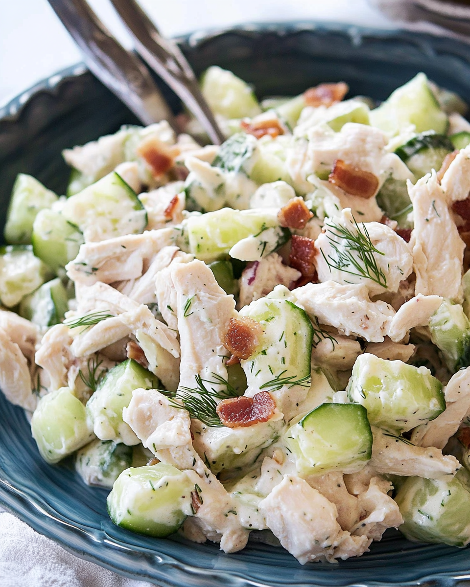 ketodiat 7 Hähnchen-Gurken-Salat mit Speck: So lecker und einfach!