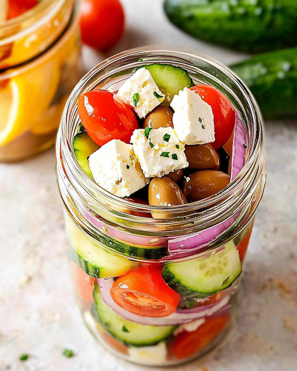 ketodiat 9 Keto-Griechischer Salat im Glas: Gesund und lecker genießen!