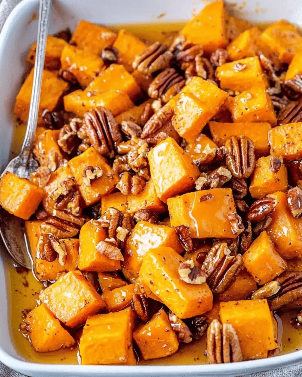 Maple Roasted Sweet Potatoes With Pecans