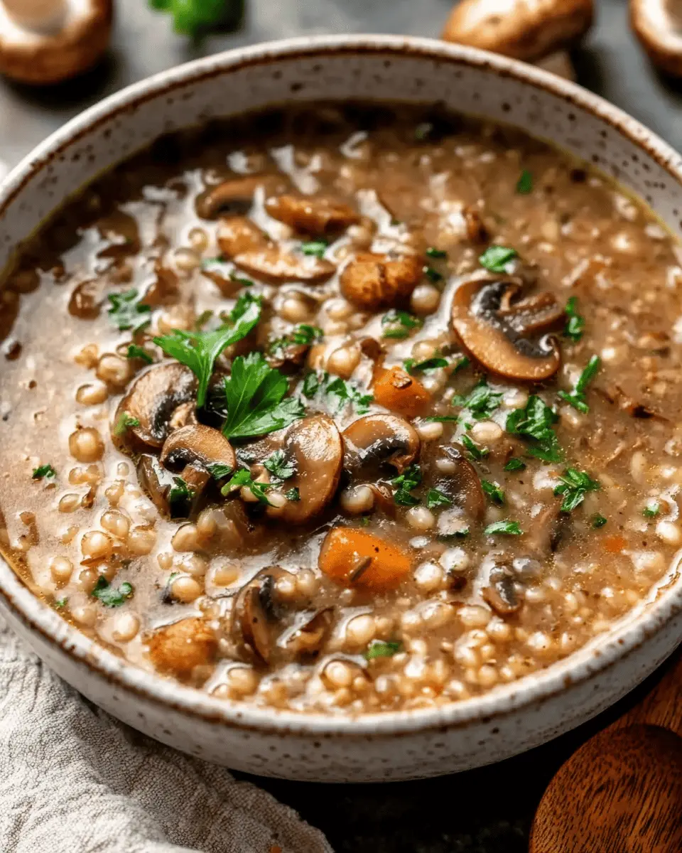 Low Carb Mushroom Barley Soup