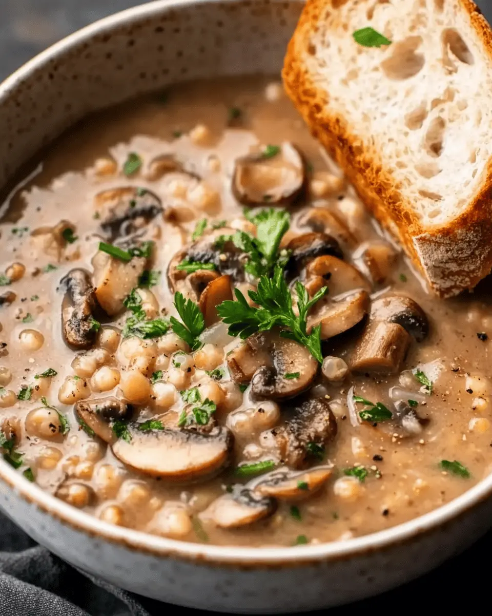Low Carb Mushroom Barley Soup
