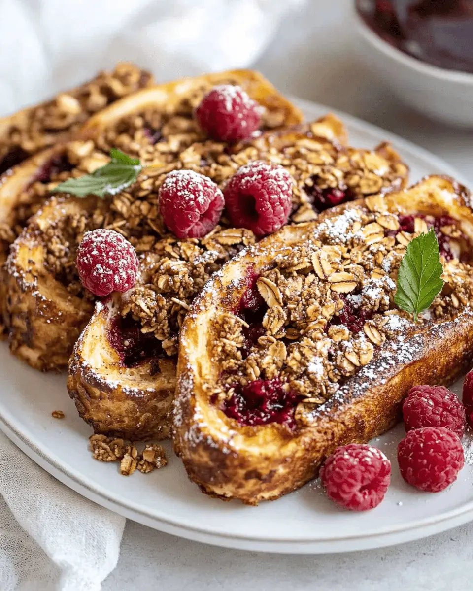 Low Carb Raspberry Granola Stuffed French Toast