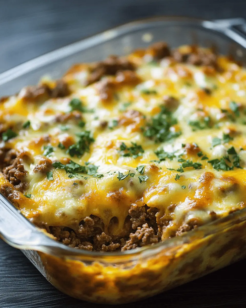 Low Carb Beef Cheeseburger Casserole