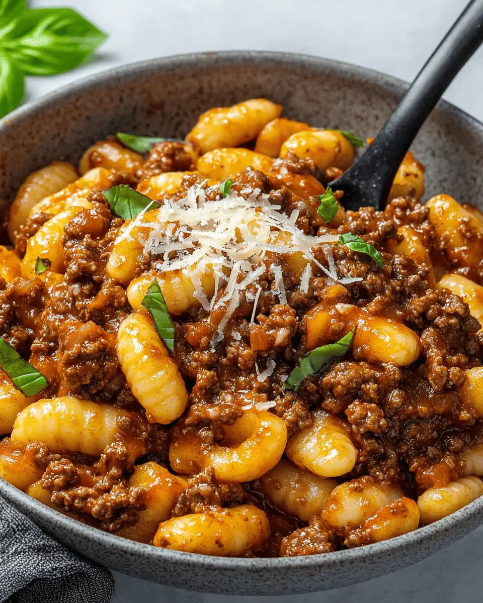 Easy Gnocchi Bolognese