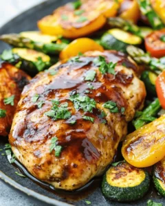 Low Carb Balsamic Glazed Chicken with Roasted Vegetables First Image First Image