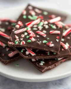 Dark Chocolate Peppermint Bark (Healthy Version) First Image First Image