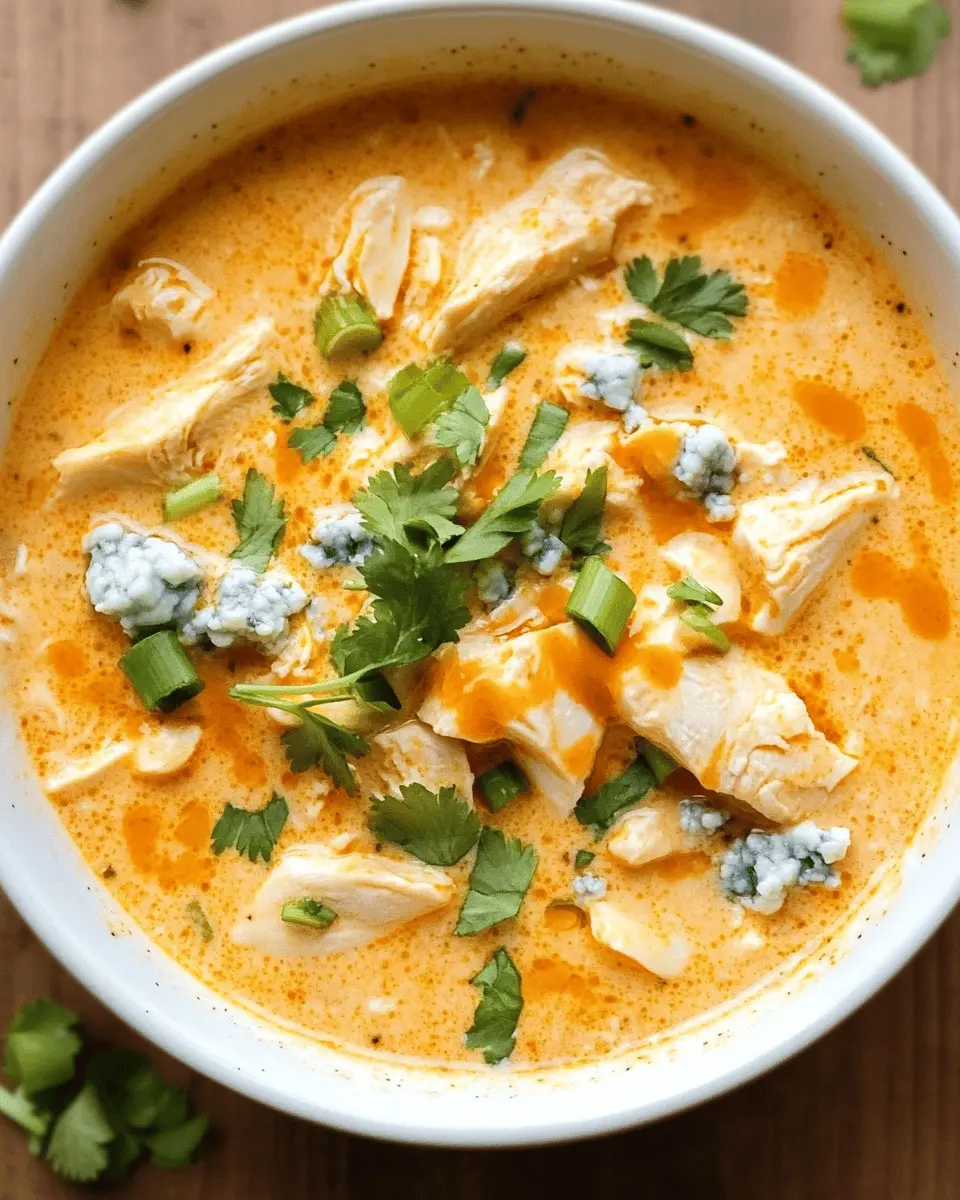 Low Carb Buffalo Blue Cheese Chicken Soup