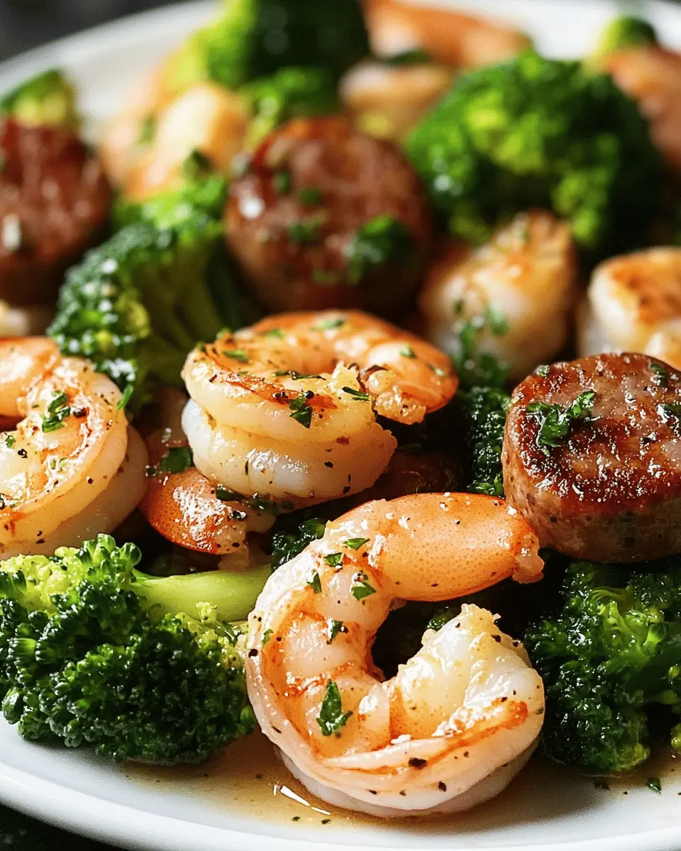 Garlic Butter Shrimp Sausage and Broccoli Recipe