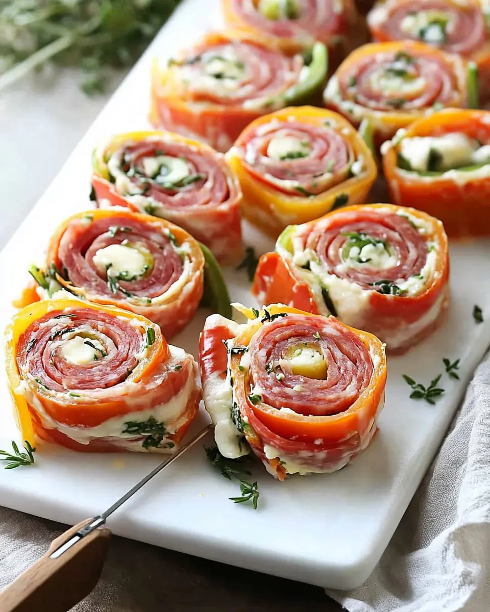 Low Carb Salami Pinwheels