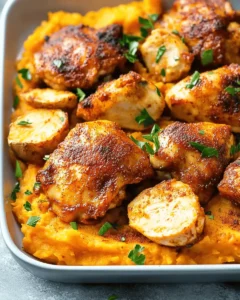 Low Carb Smoky Paprika Chicken with Sweet Potato Mash First Image First Image
