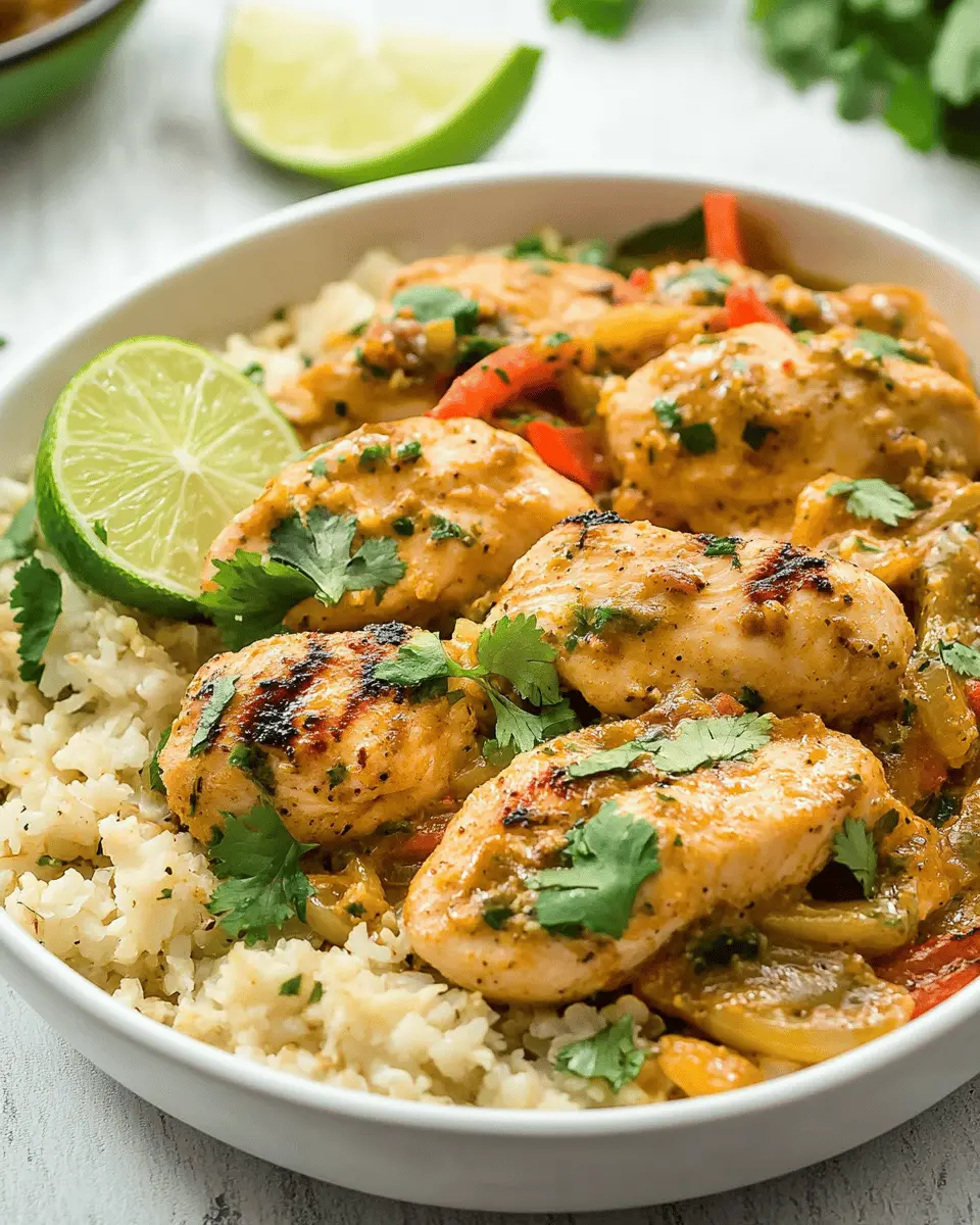 Low Carb Coconut Lime Chicken with Cauliflower Rice