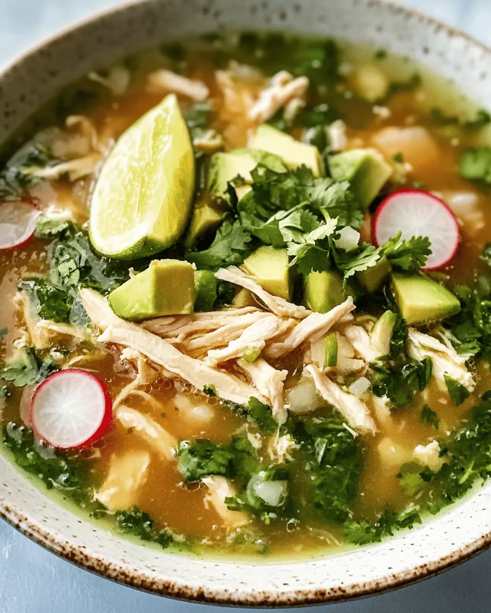 Low Carb Chicken Posole with Wilted Spinach