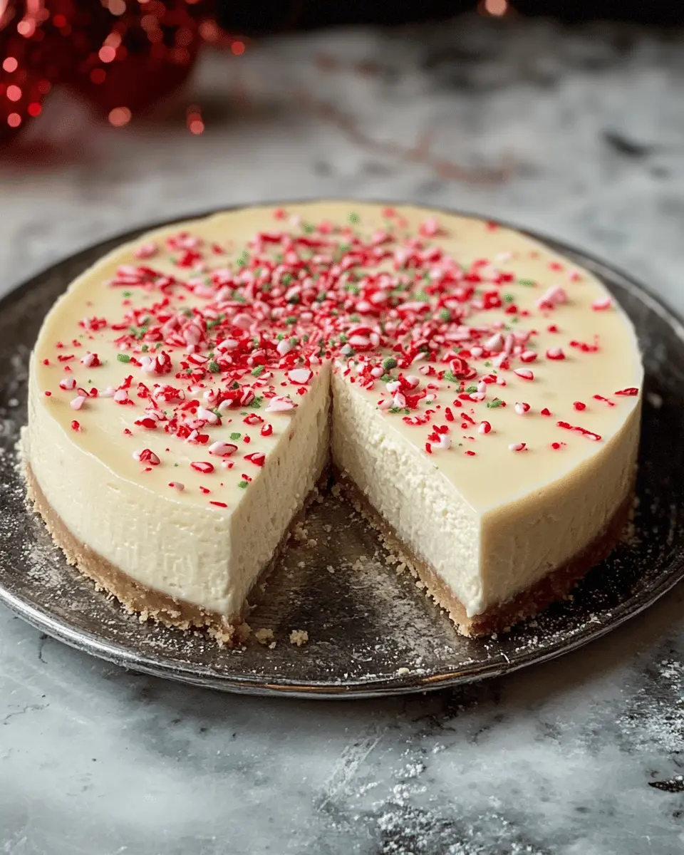 White Chocolate Peppermint Cheesecake