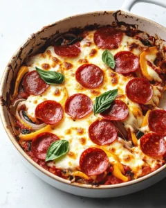 Easy Low Carb Pizza Casserole First Image First Image