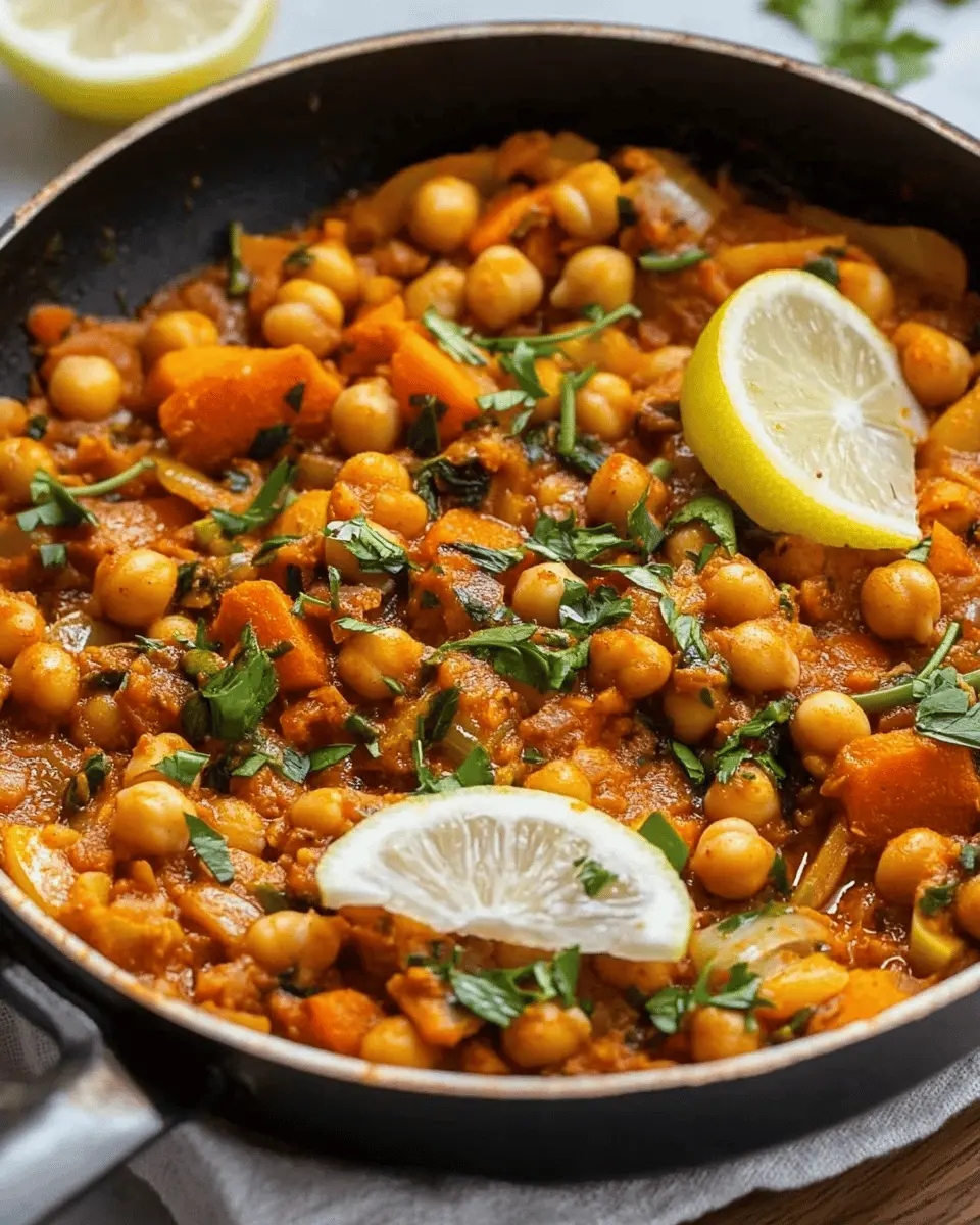 Low Carb Harissa Chickpea Skillet with Leeks and Carrots
