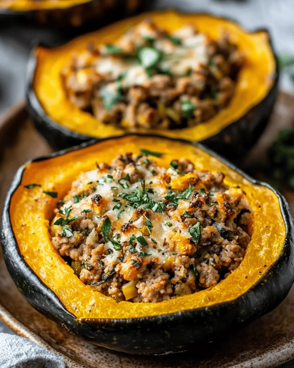 ketodiat 8 Low Carb Stuffed Acorn Squash with Ground Turkey and Herbs