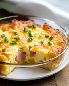 Ham and Cheese Breakfast Casserole with Tater Tots First Image First Image