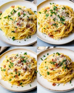 Low Carb Spaghetti Squash Carbonara First Image First Image