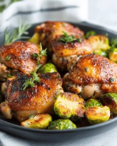 Low Carb Chicken Thighs with Brussels Sprouts First Image First Image