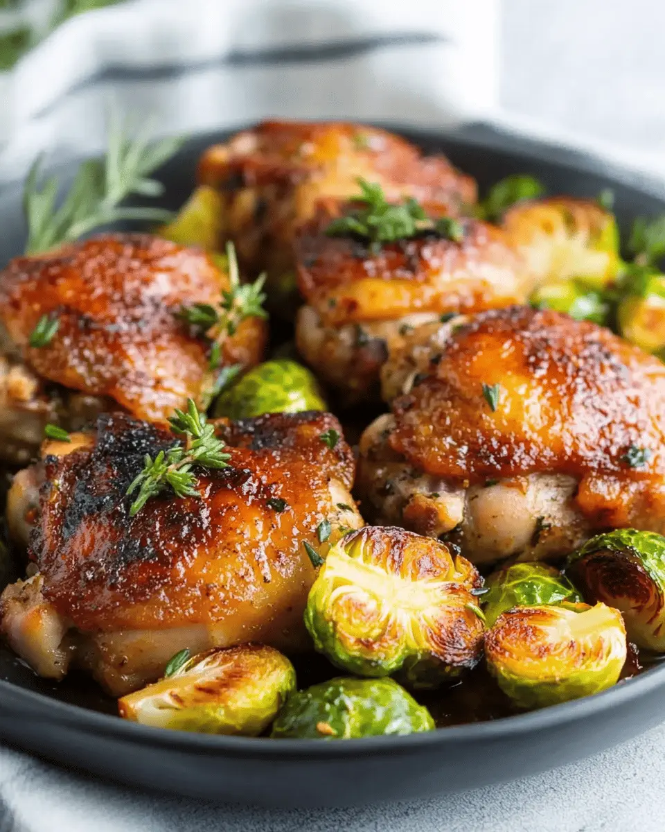 Low Carb Chicken Thighs with Brussels Sprouts