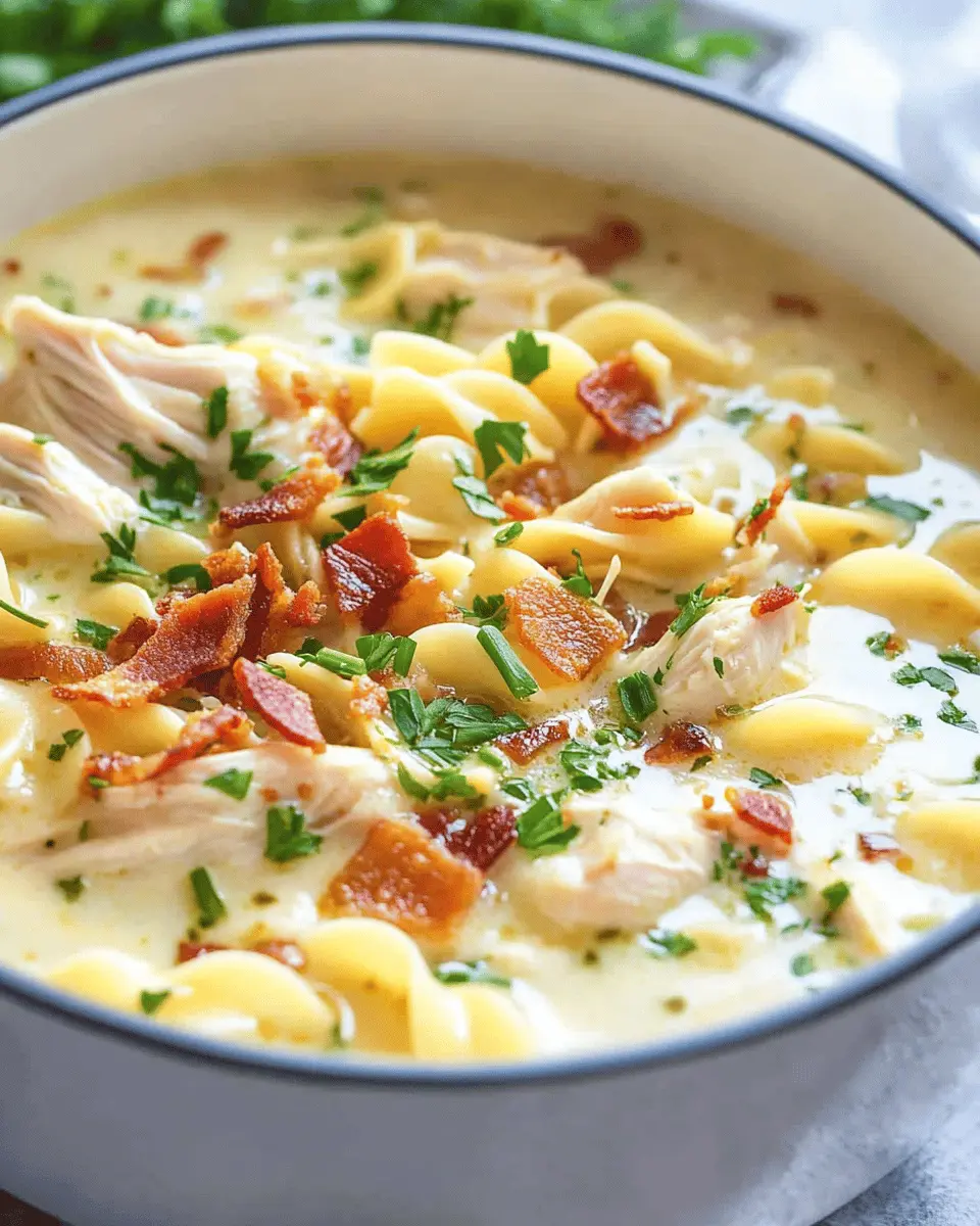 ketodiat 9 Low Carb Creamy Chicken Noodle Soup with Pancetta