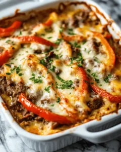 Low Carb Philly Cheesesteak Casserole First Image First Image