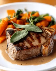 Sage Beef Chops with Cider Pan Gravy First Image First Image