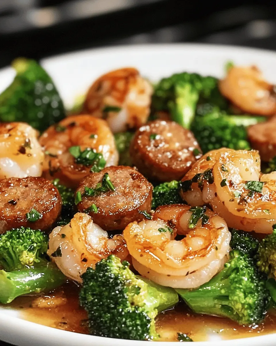 Garlic Butter Shrimp Sausage and Broccoli Recipe