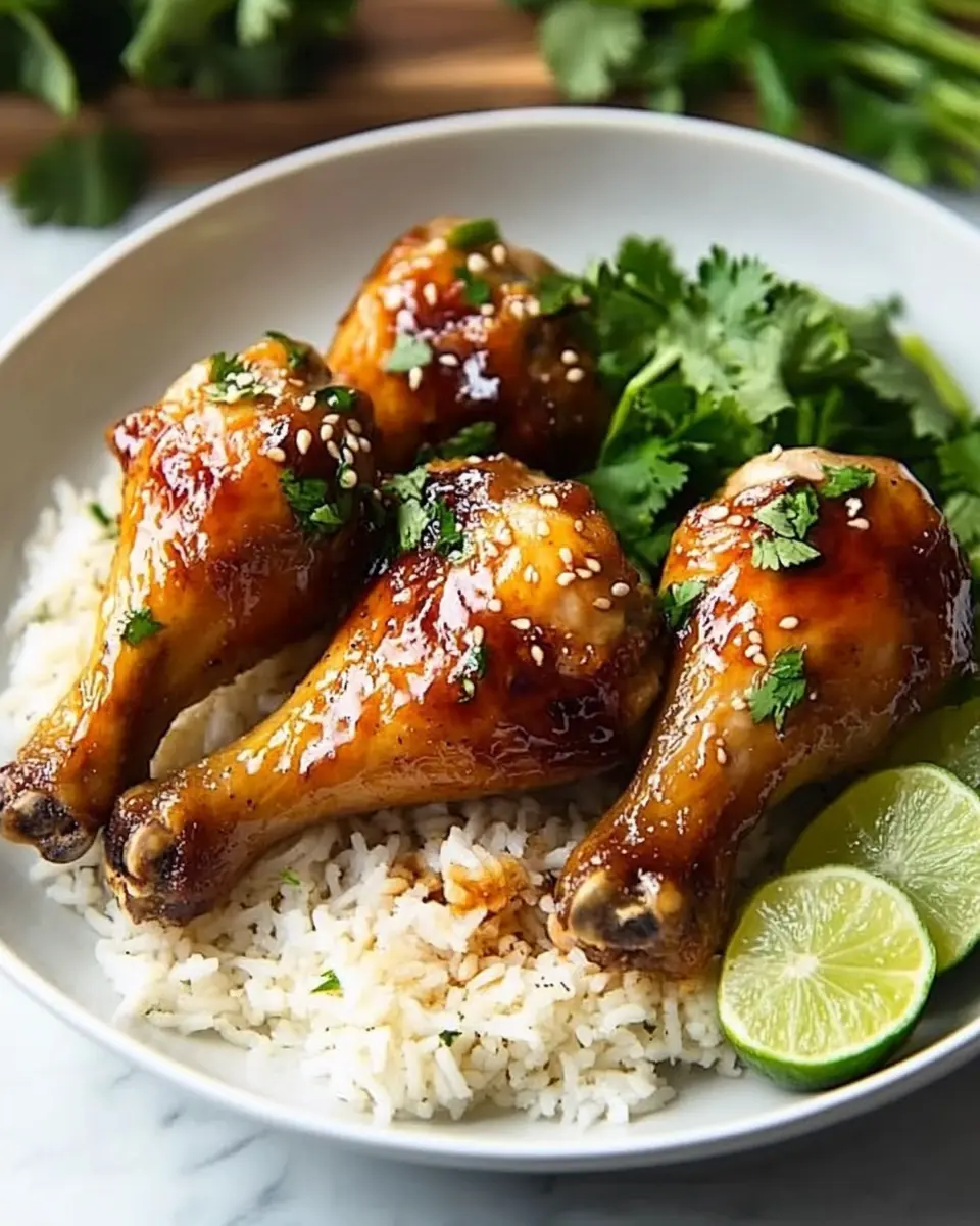 ketodiat 7 Low Carb Honey Soy Chicken Drumsticks with Coconut Rice