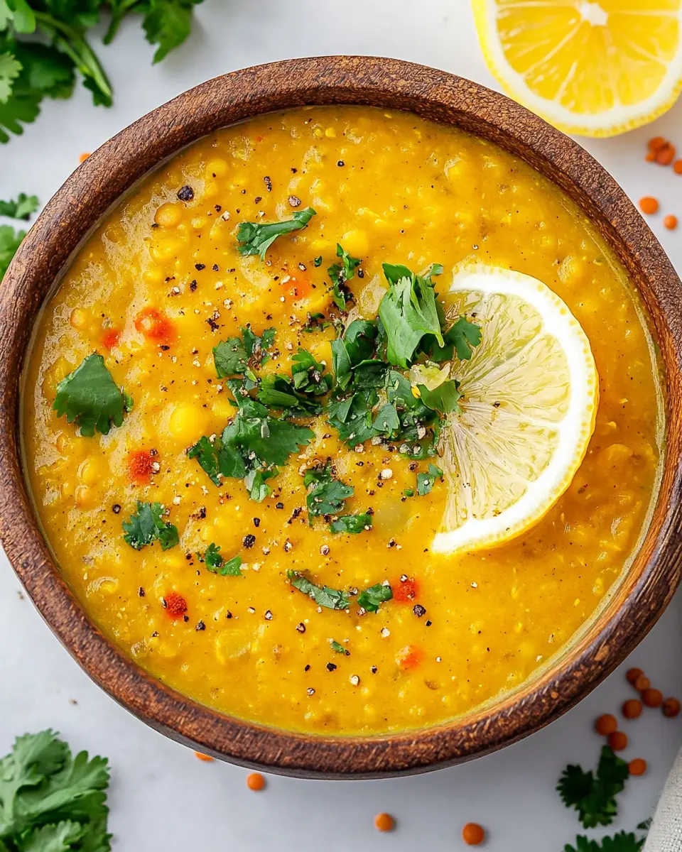 Vegane Zitronen-Linsen-Suppe mit Kurkuma: Zesty Comfort Food