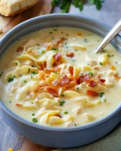 Creamy Chicken Noodle Soup with Pancetta First Image First Image