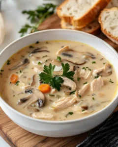 Creamy Chicken and Mushroom Soup First Image First Image