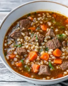 Hearty Beef and Barley Soup First Image First Image