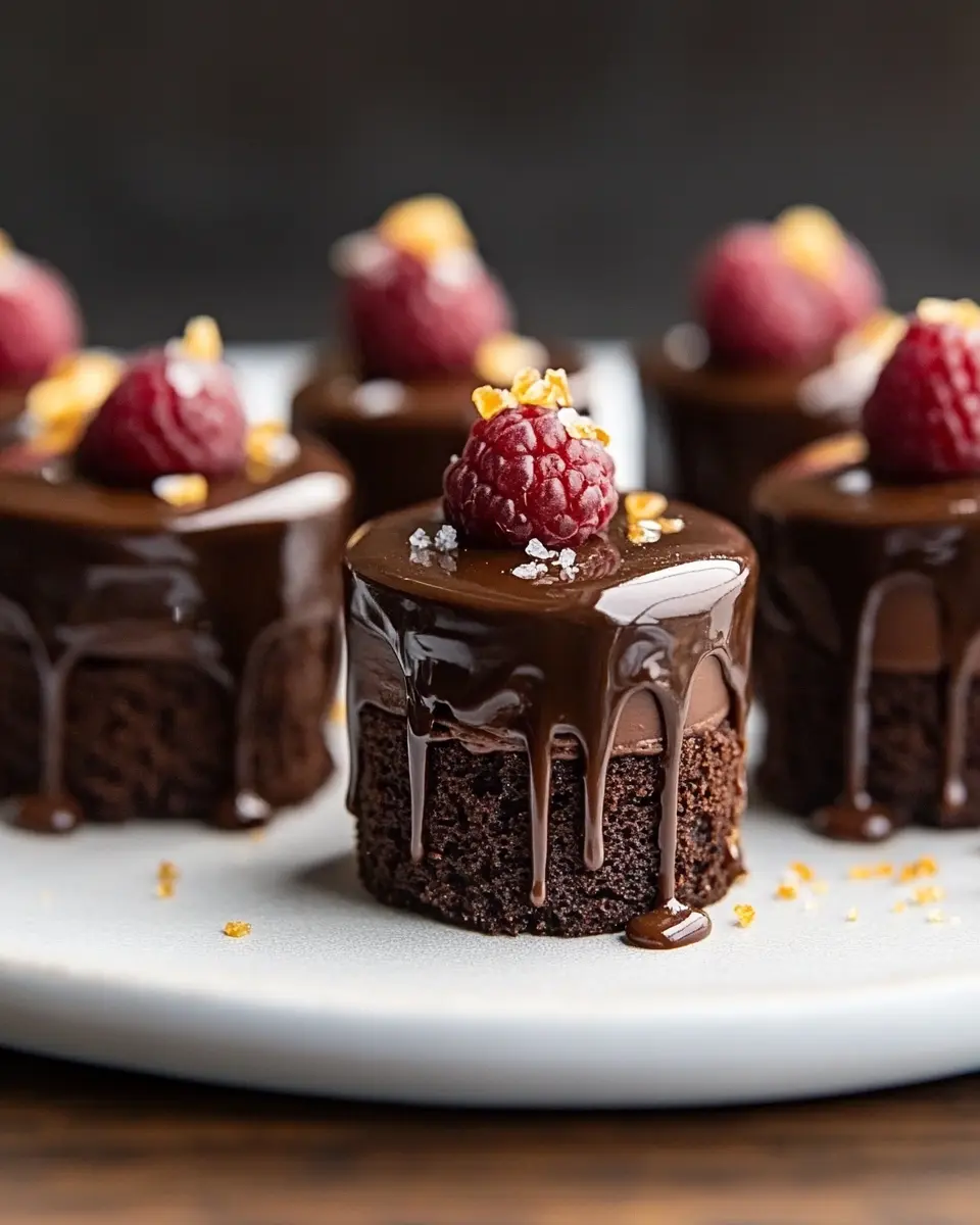 Mini choc-caramel dessert cakes