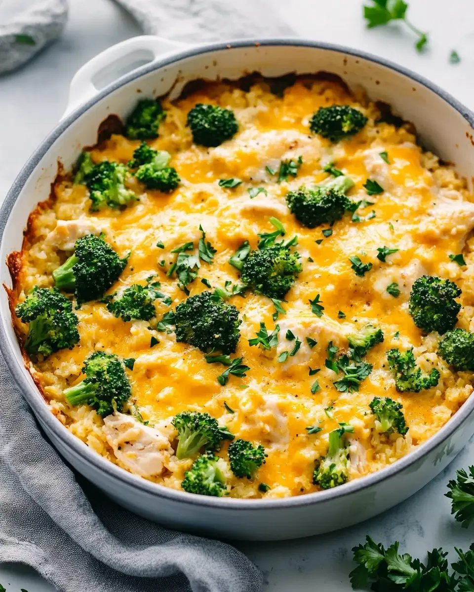 Keto Easy Chicken Broccoli Rice Casserole