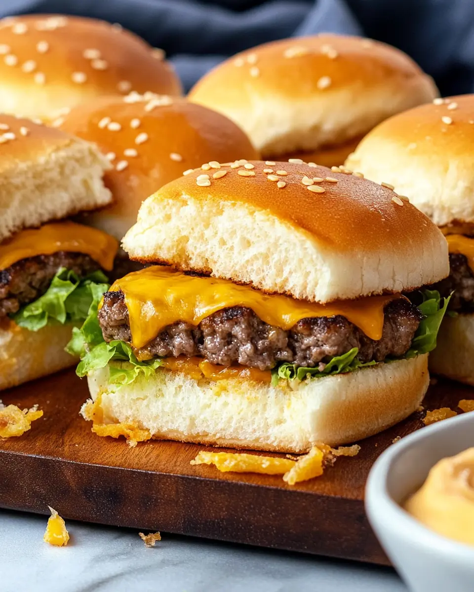 Pull-Apart-Slider für Rindfleisch-Cheeseburger: Juicy Indulgence!