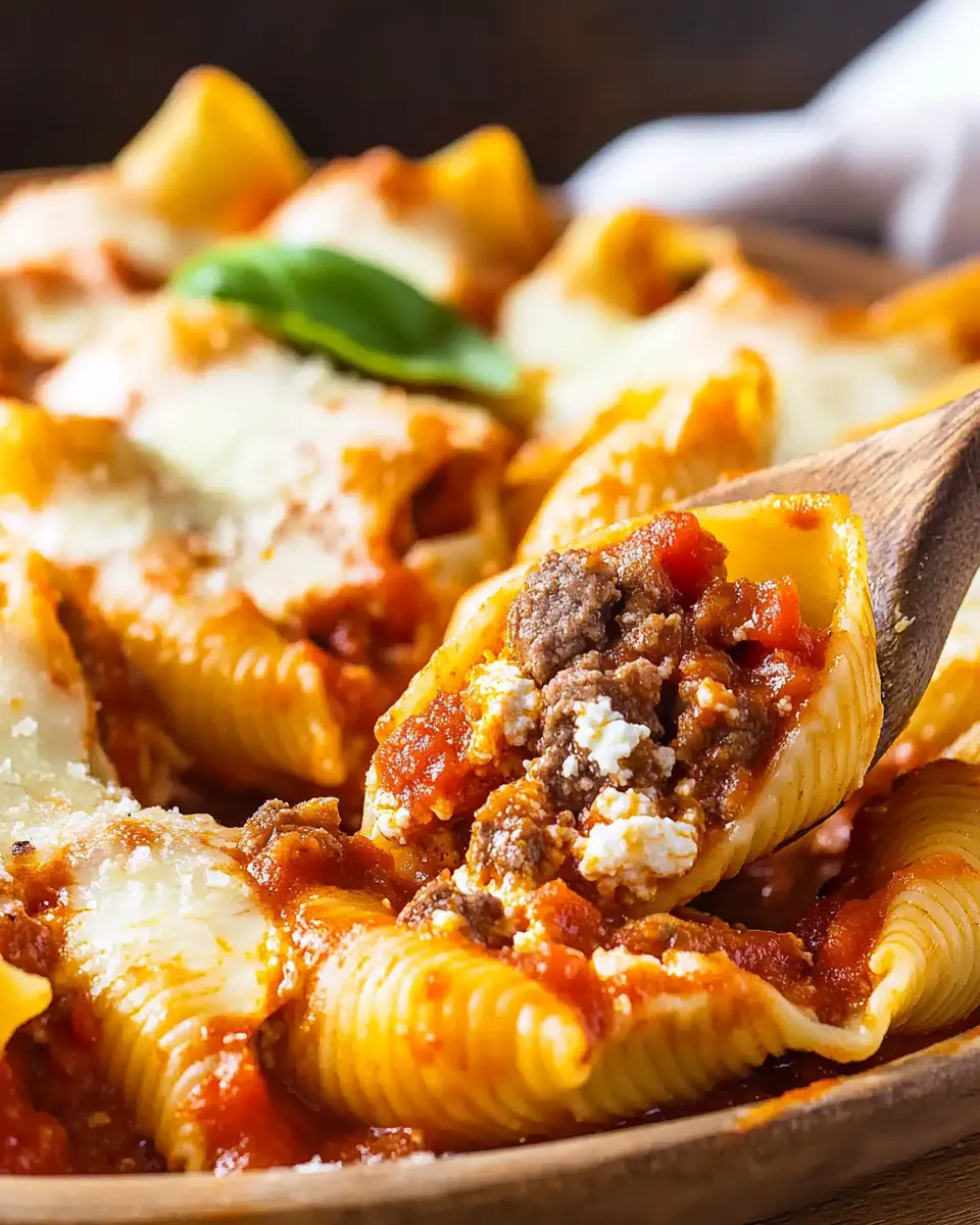 Mit Ricotta-Rindfleisch gefüllte Nudelschalen: Irresistibly Cheesy Delight