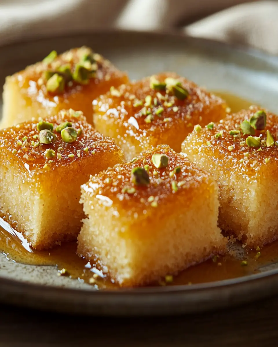 ketodiat 7 Basbousa con Relleno de Pistacho